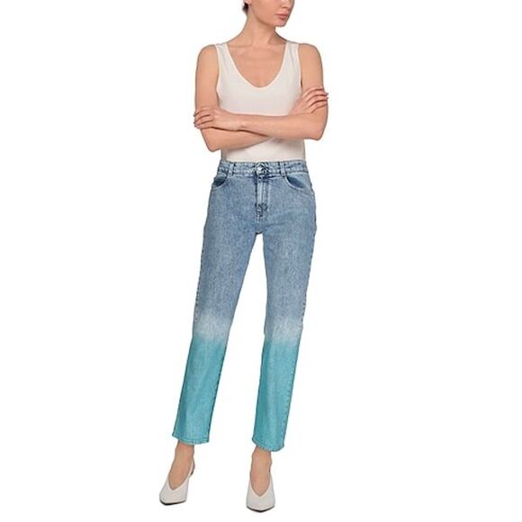 Stella McCartney Degrade Mid Rise Straight Leg Relaxed Multi Color Jeans Size 29 - Picture 14 of 15